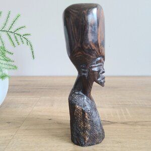 African Abony wood hand carved man sculpture.